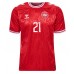 Maillot de foot Danemark Morten Hjulmand #21 Domicile vêtements Europe 2024 Manches Courtes